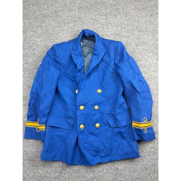 Uniforms By Fechheimer Jacket 21B Blue Gold Marching Band Double Breasted Blazer - Picture 1 of 6